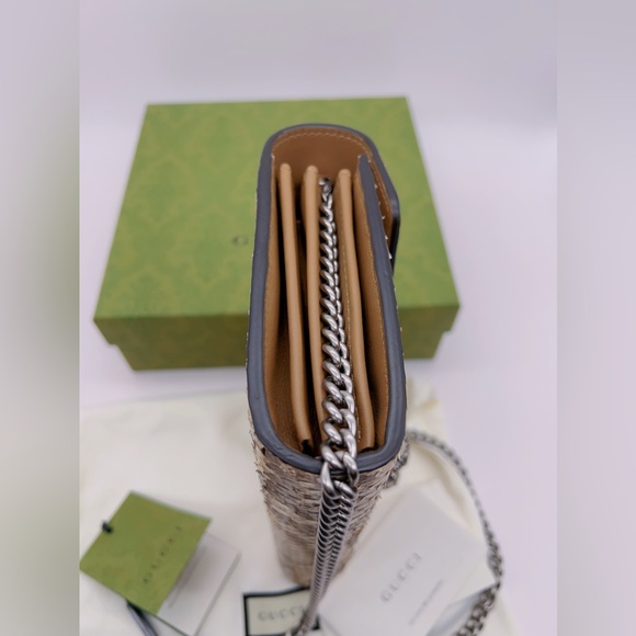 ❌SOLD❌NWT Authentic GUCCI Dionysus Mini Snakeskin Leather Chain Wallet Bag - Picture 8 of 16